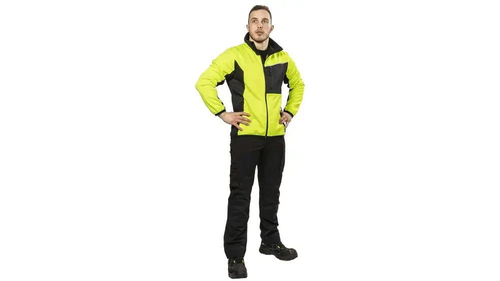 FLEECE JACKA STRETCH M CAYDEN GUL/SVART Kampanj Sista chansen