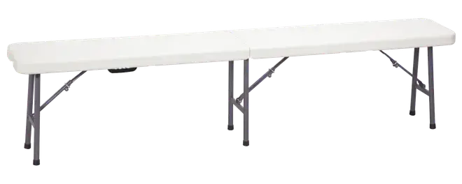 Hopfällbar bänk L. 180 cm - vit Lågt pris