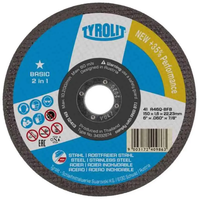 Expressleverans Köp Tyrolit Kapskiva Basic 2in1 125X1X22.23 A60Q-BFB 41C -